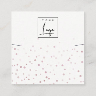 Cartão De Visita Quadrado Exibição do Colar do Logotipo do Confetti da Aquar