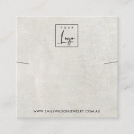 CARTÃO DE VISITA QUADRADO EXIBIÇÃO DO NECKLACE BRACELET DE CINZAS BRANCAS