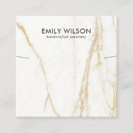 Cartão De Visita Quadrado EXIBIÇÃO Dourada DA BRACELET DE NECKLACE MARBLE CA