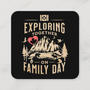 Cartão De Visita Quadrado Explorando juntos no Dia da Família
