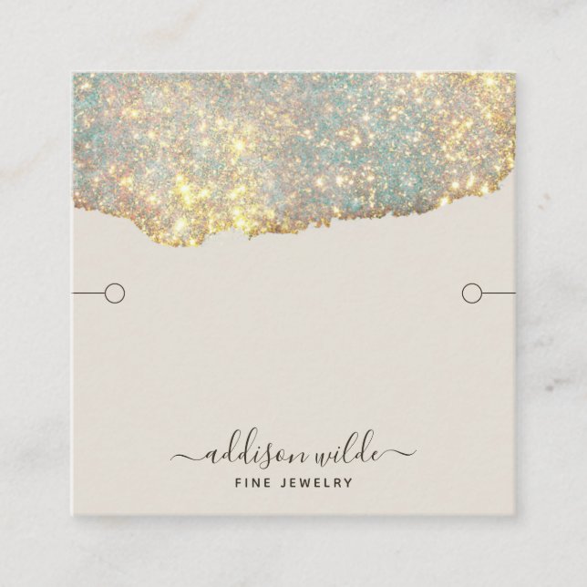 Cartão De Visita Quadrado Expositor de Pulseira Brilhante Moderno Holográfic (Frente)