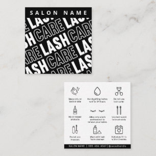 Cartão De Visita Quadrado Extensões Eyelash de Padrão Moderno Lash Após C