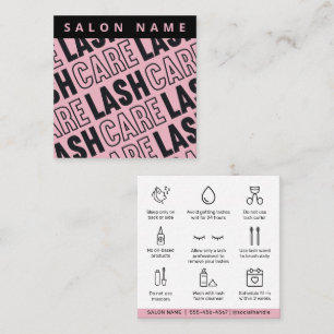 Cartão De Visita Quadrado Extensões Eyelash Modernas Lash Elevação Após 