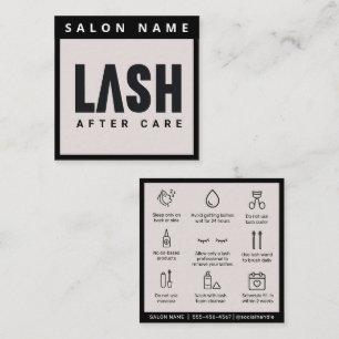 Cartão De Visita Quadrado Extensões Eyelash Simples Modernas Lash Após Cui