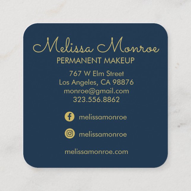 Cartão De Visita Quadrado Falcões e Rosas - Praça do Marinho Elegante Boho (Verso)