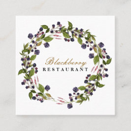 Cartão De Visita Quadrado Fall Autumn Wreath