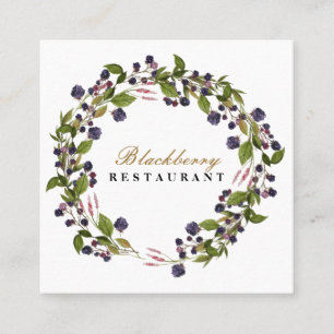 Cartão De Visita Quadrado Fall Autumn Wreath