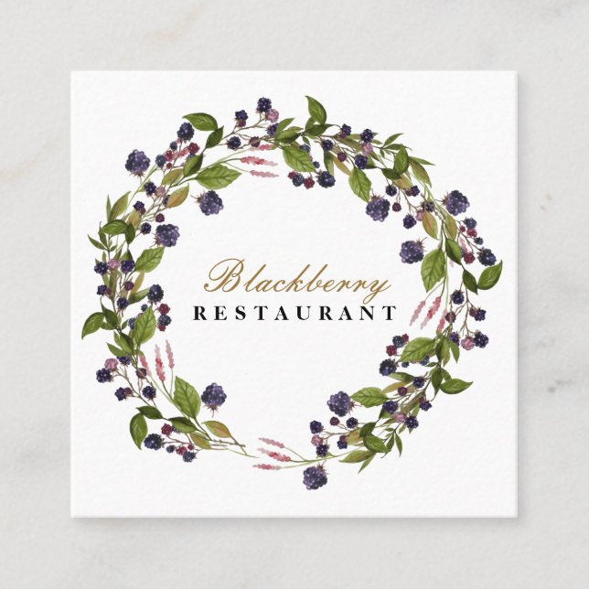 Cartão De Visita Quadrado Fall Autumn Wreath (Frente)