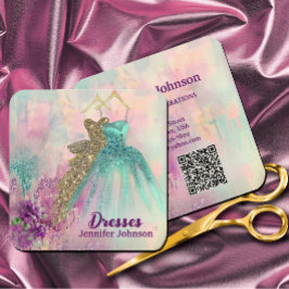 Cartão De Visita Quadrado Fancy Dresses Tailor Abstract Glitter