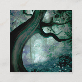 Cartão De Visita Quadrado Fantasy Tree