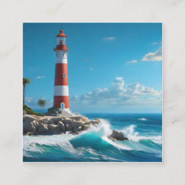 Cartão De Visita Quadrado Faróis luminosos e santuários iluminados pelo sol