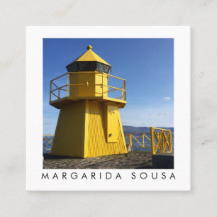 Cartão De Visita Quadrado Farol Amarelo Islândia Foto Viagem Turismo