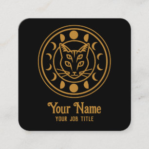 Cartão De Visita Quadrado Fases da Lua Witchy