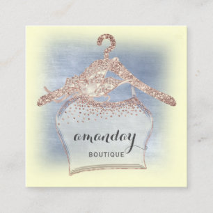 Cartão De Visita Quadrado Fashion Compro de vestimenta de pano Dourado Rosa