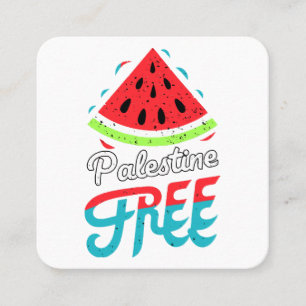 Cartão De Visita Quadrado Fatias Pacíficas Melancia Livre da Palestina - Apo