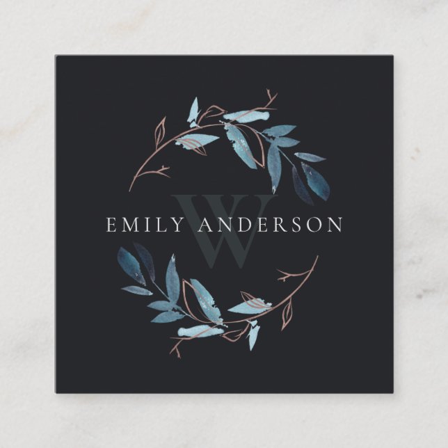 CARTÃO DE VISITA QUADRADO FAUNA AZUL DE PINCO PRETO FAUNA PROFISSIONAL DE FA (Frente)