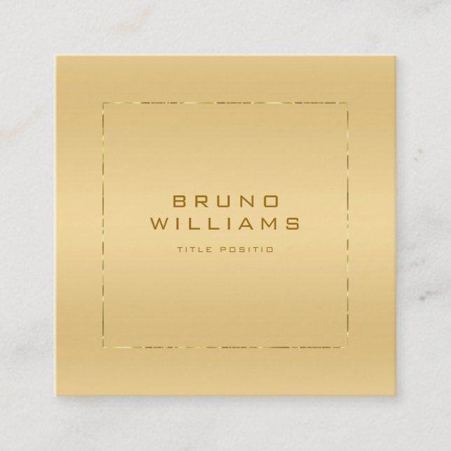 Cartão De Visita Quadrado Faux métallifères gold background shinice gold fra (Frente)