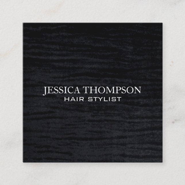 Cartão De Visita Quadrado Faux Velvet Black Impressão (Frente)