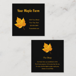 Cartão De Visita Quadrado Fazenda do Xarope Dourado Amarelo Amarelo Russo