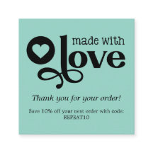 Feita com Amor Pedido Personalizado Obrigado