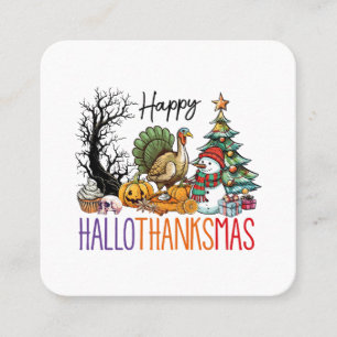 Cartão De Visita Quadrado Feliz Clipart de Hallothanksmas