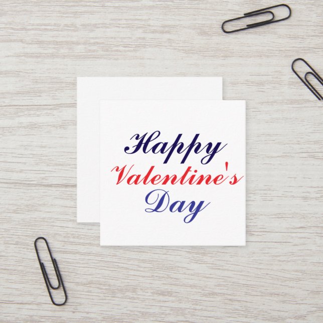 Cartão De Visita Quadrado Feliz dia de os namorados (Frente/Verso In Situ)