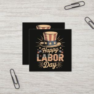 Cartão De Visita Quadrado Feliz Dia do Trabalho Comemoração Patriótica