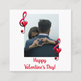 Cartão De Visita Quadrado Feliz Dia dos Namorados Música do Amor