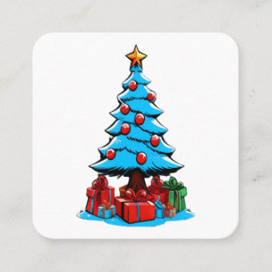 Cartão De Visita Quadrado Feliz Natal 3D