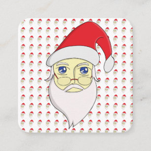 Cartão De Visita Quadrado Feliz Papai noel de Natal