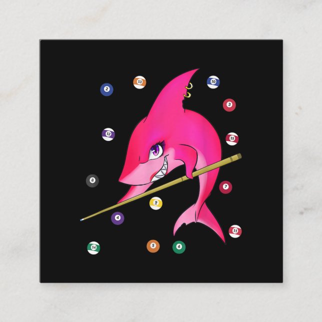 Cartão De Visita Quadrado Fêmea De Tubarão Piscina Engraçada (Frente)