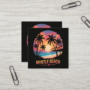 Cartão De Visita Quadrado Férias em Myrtle Beach Surfer