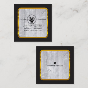 Cartão De Visita Quadrado Ferramentas de Carpenter do Construtor Profissiona