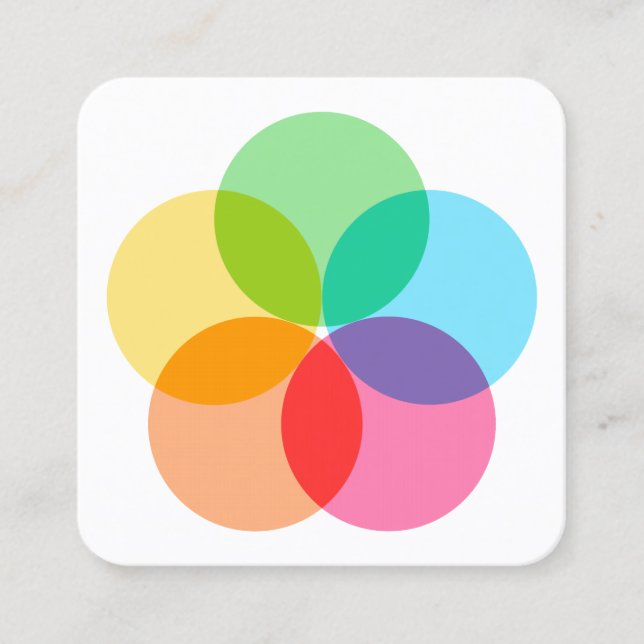 Cartão De Visita Quadrado Flor de Filtro (Frente)