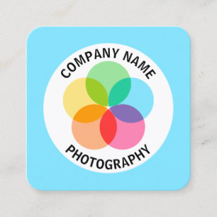 Cartão De Visita Quadrado Flor de Filtro - Azul Pálido #7FE6FF