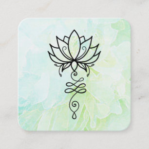 Cartão De Visita Quadrado *~* Flor - Geometria Sagrada Nirvana Yoga Lotus   