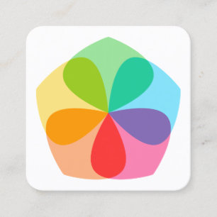 Cartão De Visita Quadrado Flor geométrica