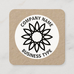 Cartão De Visita Quadrado Flor Geométrico 01 - kraft