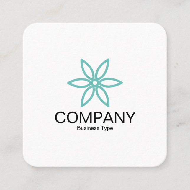 Cartão De Visita Quadrado Flor Geométrico 02 - Branco (Frente)
