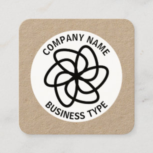 Cartão De Visita Quadrado Flor Geométrico 04 - kraft