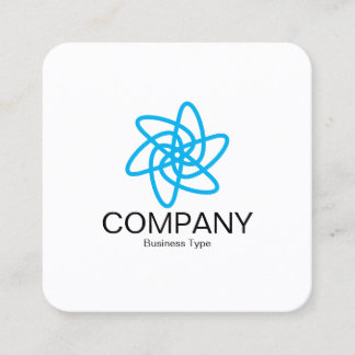 Cartão De Visita Quadrado Flor Geométrico 05 - Branco