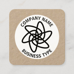 Cartão De Visita Quadrado Flor Geométrico 05 - kraft