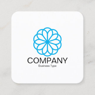Cartão De Visita Quadrado Flor Geométrico 06 - Branco