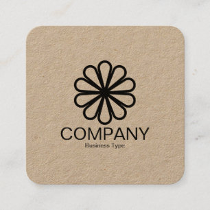 Cartão De Visita Quadrado Flor Geométrico 07 - Kraft