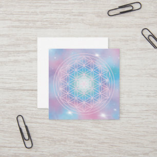 Cartão De Visita Quadrado Floração Celestial – Geometria Sagrada