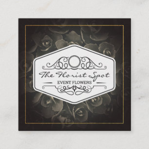 Cartão De Visita Quadrado Flores Catering Serviços de eventos