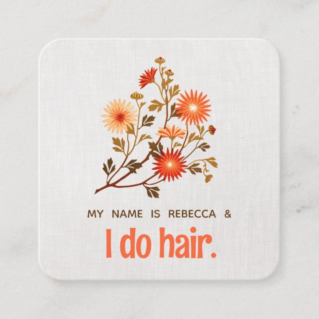 Cartão De Visita Quadrado Flores Laranja Flórida Laranja Tornozelos (Frente)