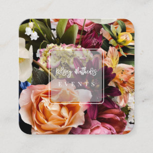 Cartão De Visita Quadrado Flores Sombrios e Escuros da PixDezines