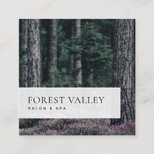 Cartão De Visita Quadrado Floresta de Heather da Imagem Clássica Simples