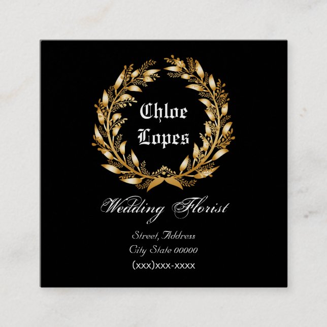 Cartão De Visita Quadrado Florista do casamento (Frente)